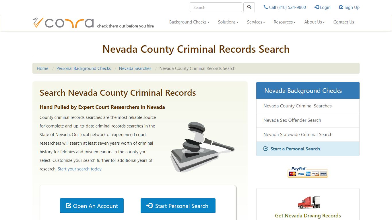 Nevada County Criminal Records Searches | Background Checks - Corra Group